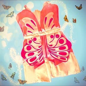 Five Piece Girl Pink Butterfly Costume Size Medium